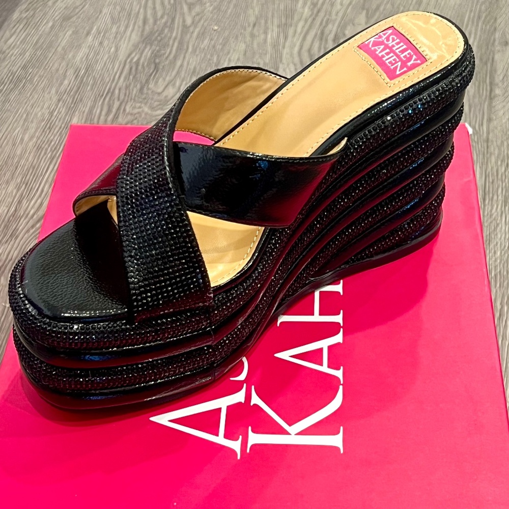 Ashley Kahen platform rhinestone wedge